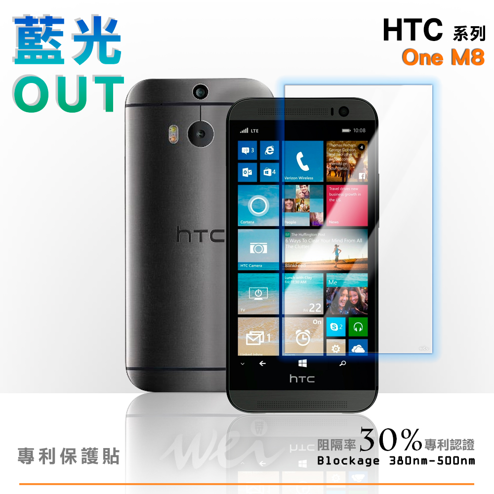 膜力威 HTC One M8 專利抗藍光保護貼