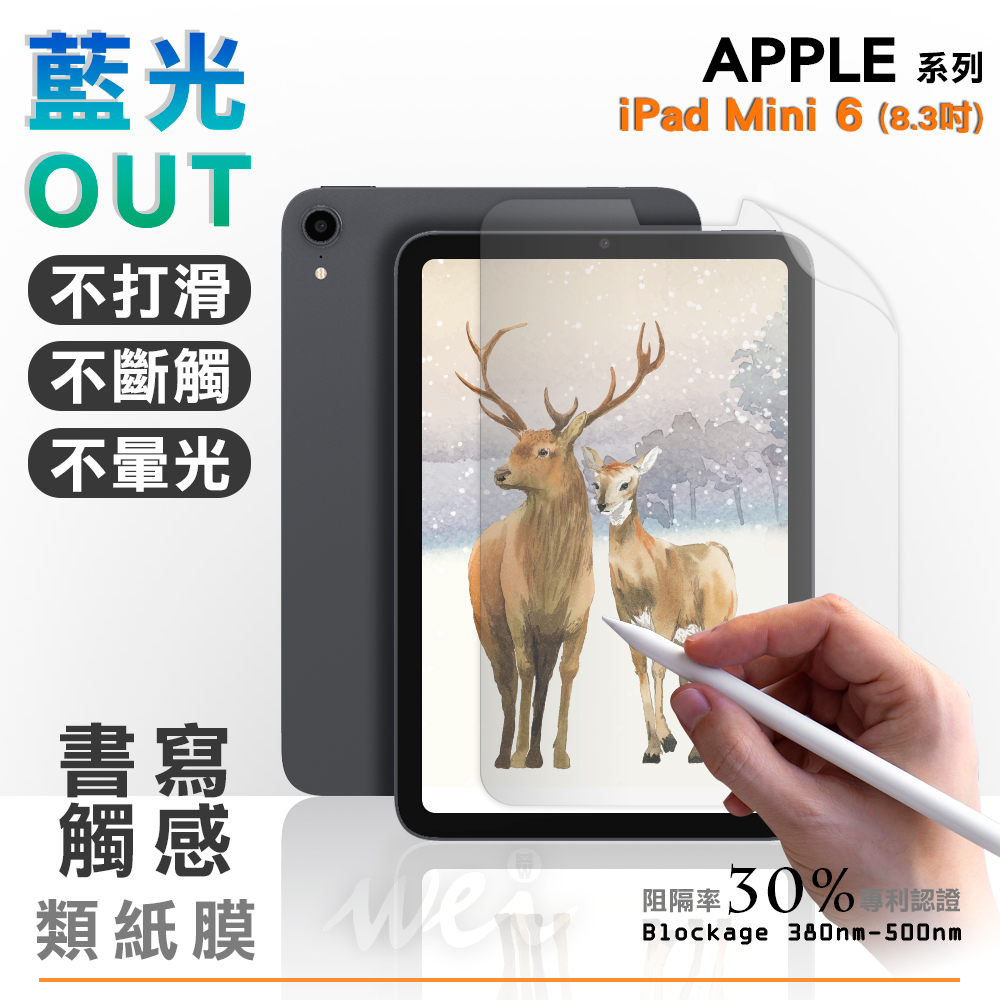 膜力威 Apple iPad Mini 6 (8.3吋) 專利抗藍光類紙膜