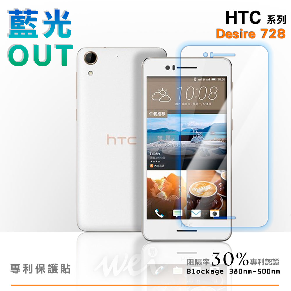 膜力威 HTC Desire 728 專利抗藍光保護貼