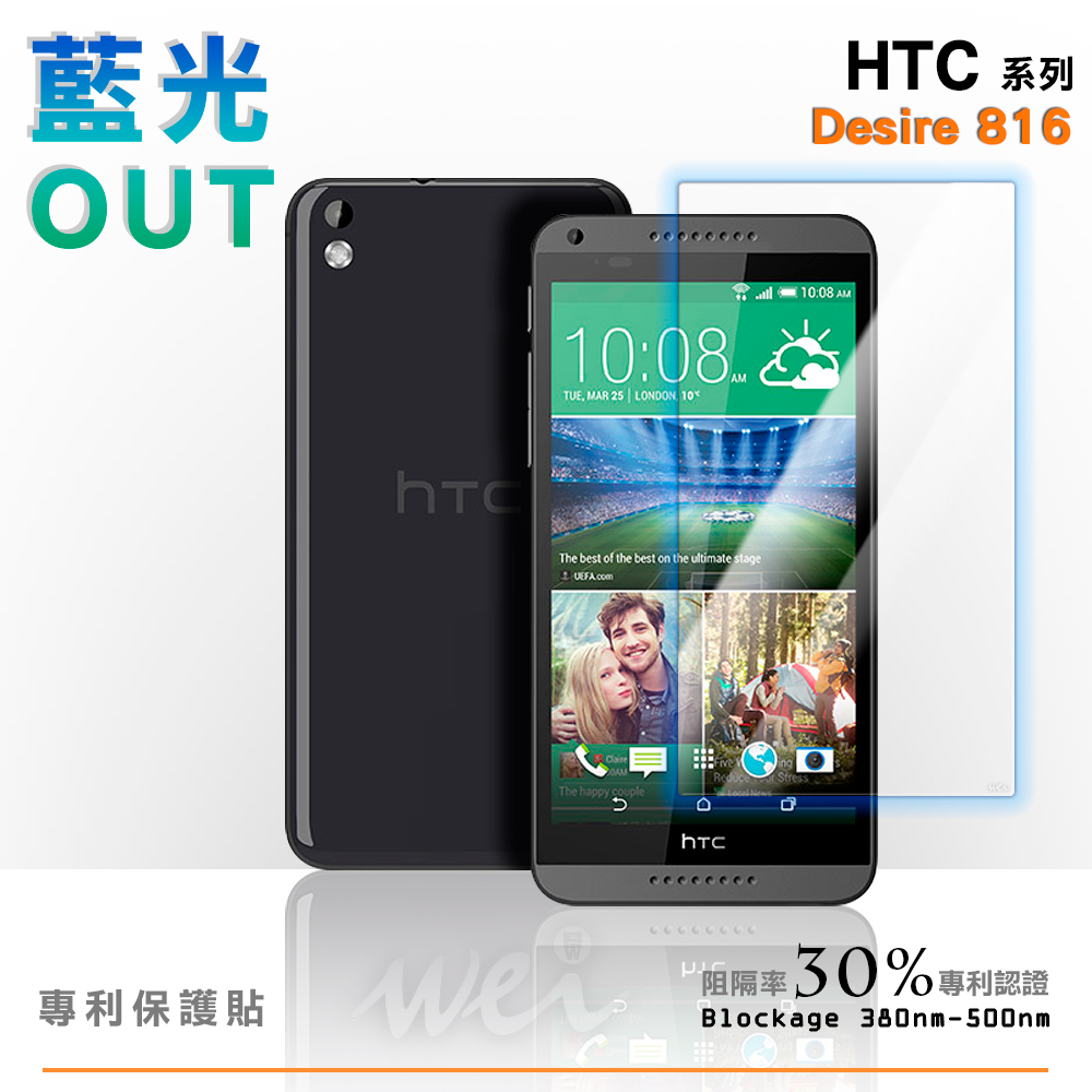 膜力威 HTC Desire 816 專利抗藍光保護貼