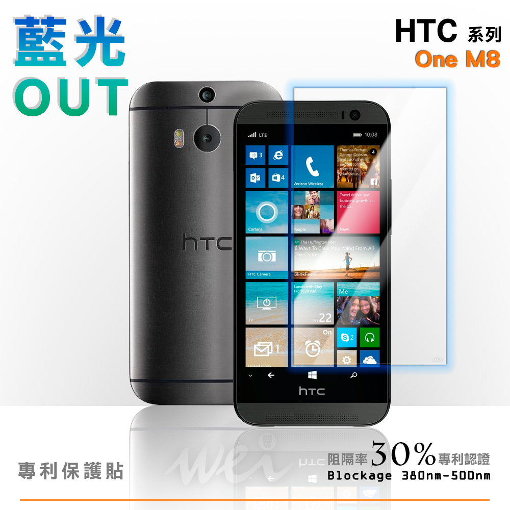 膜力威 HTC One M8 專利抗藍光保護貼