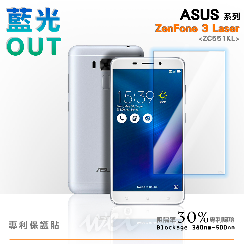 膜力威 ASUS ZenFone 3 Laser (ZC551KL) 專利抗藍光保護貼