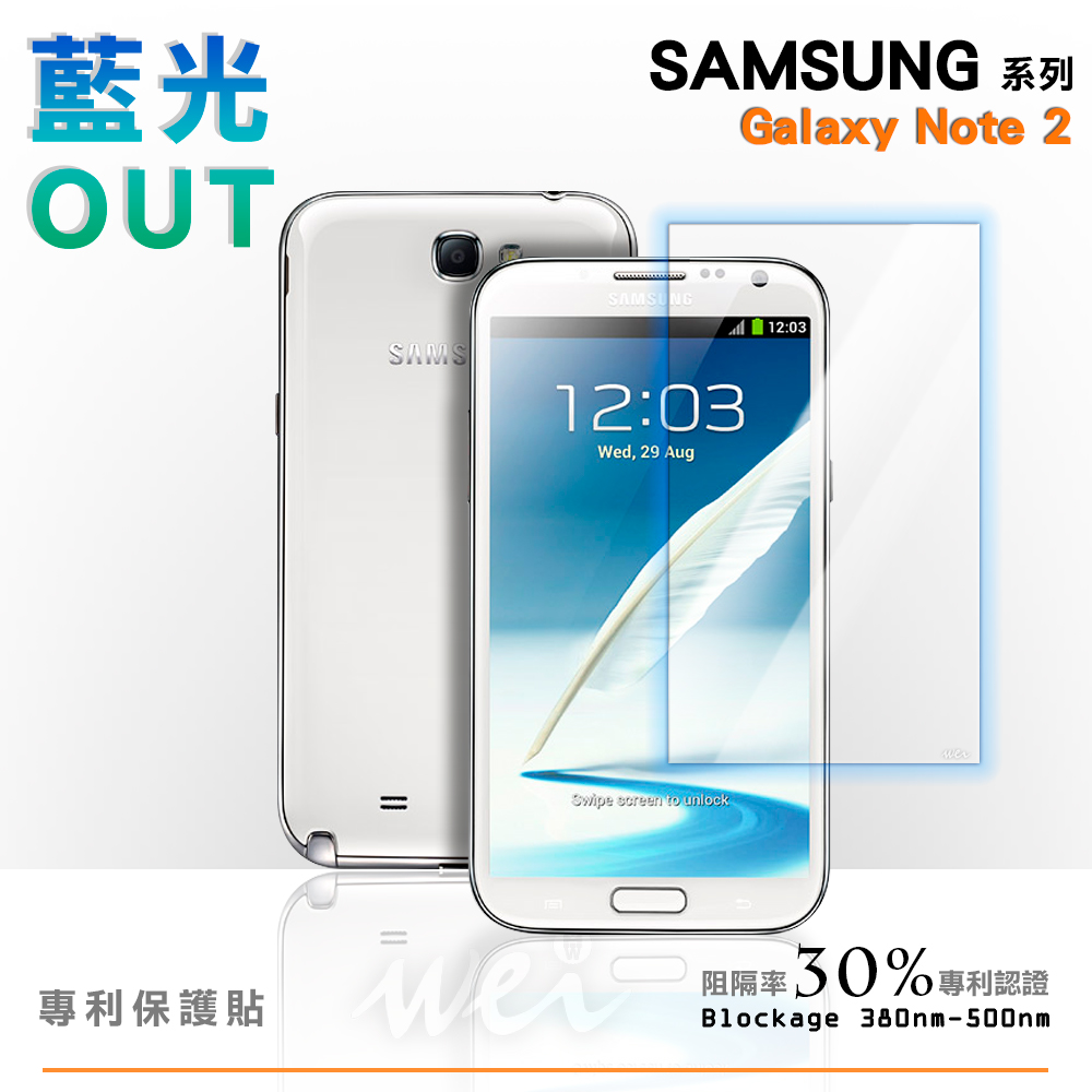 膜力威 SAMSUNG Galaxy Note 2 專利抗藍光保護貼