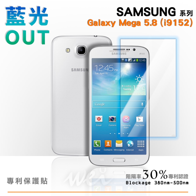 膜力威 SAMSUNG Galaxy Mega 5.8 (i9152) 專利抗藍光保護貼