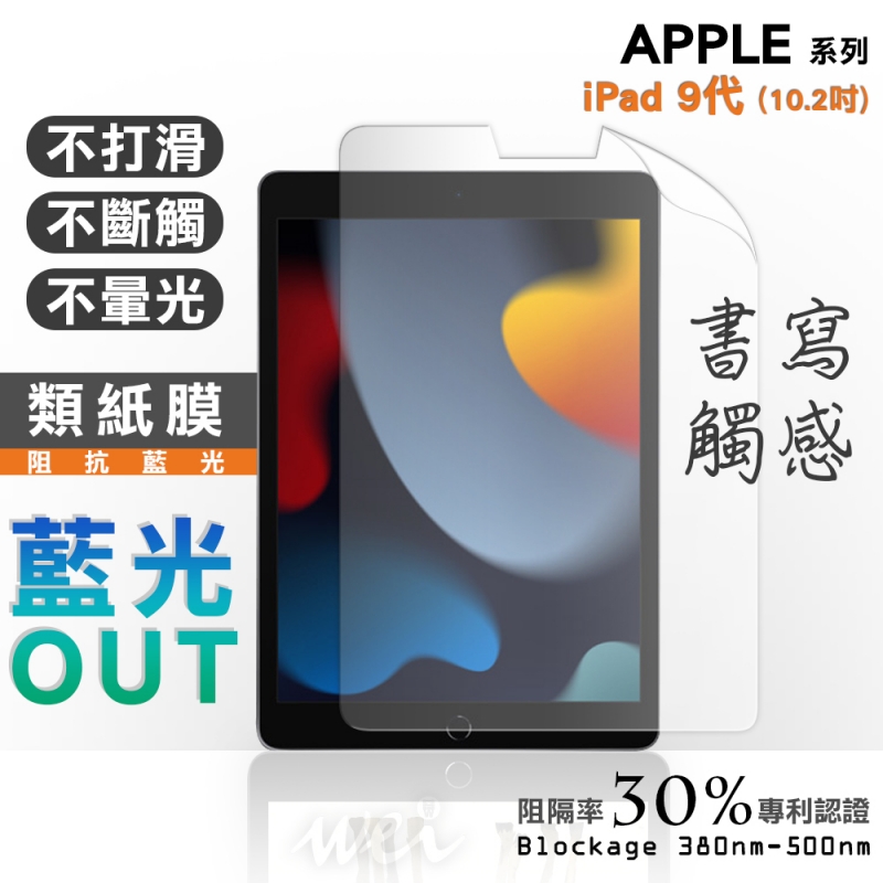 膜力威 Apple iPad 9 (10.2吋) 專利抗藍光類紙膜